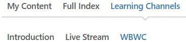 WBWC learning channel tab