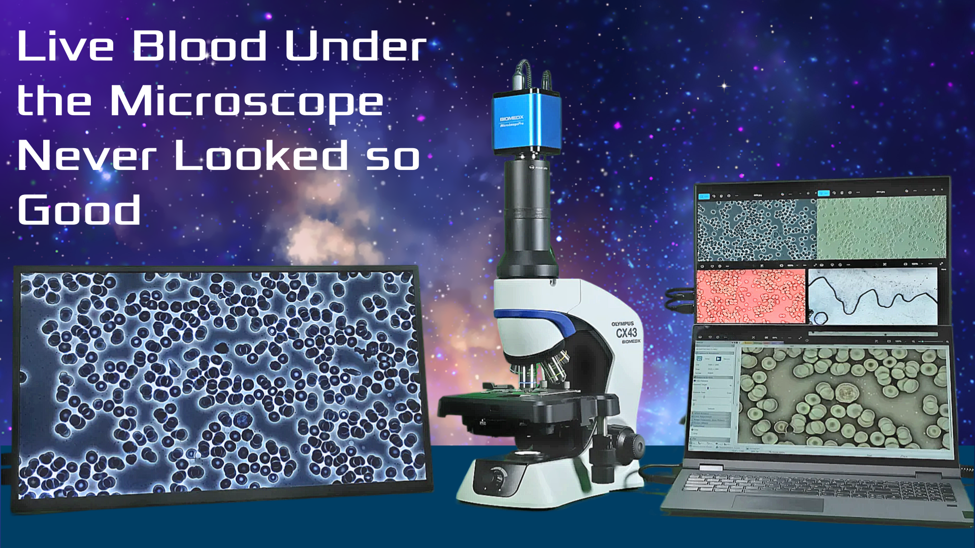 The perfect microscope for darkfield, phase contrast, brightfield, 3D modulation contrast, EZ fluorescence, in the clinic, classroom, laboratory. Stellar performance, magnificent imaging.
